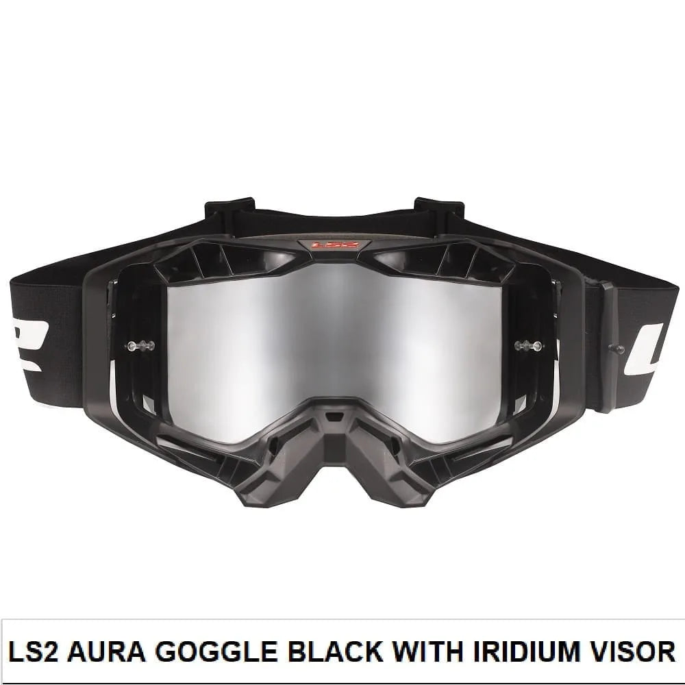 LS2 AURA GOGGLE BLACK WITH IRIDIUM VISOR