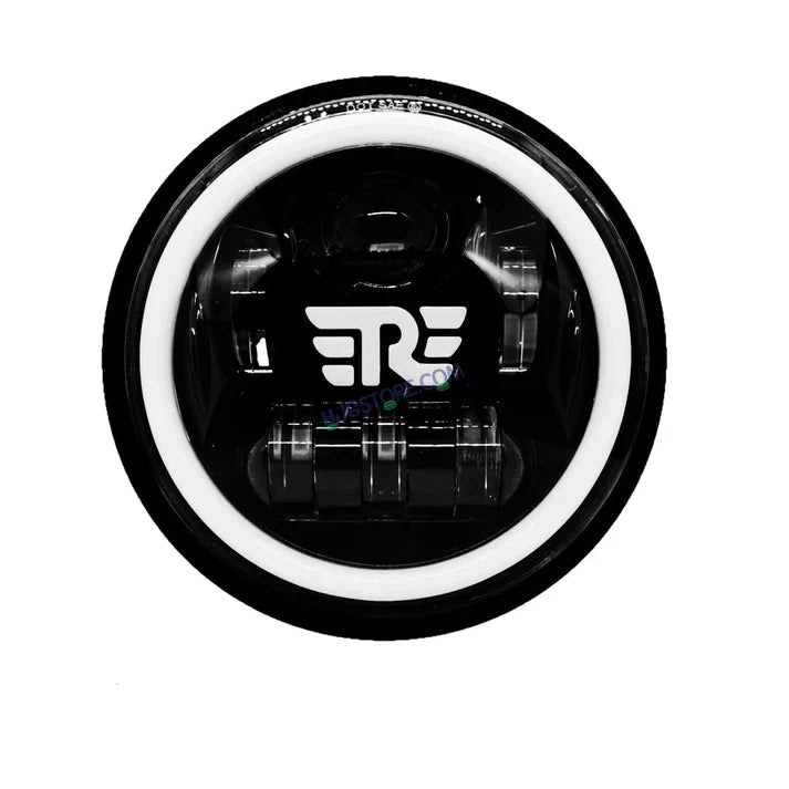 HJG 7 Inch RE Logo White LED Headlight