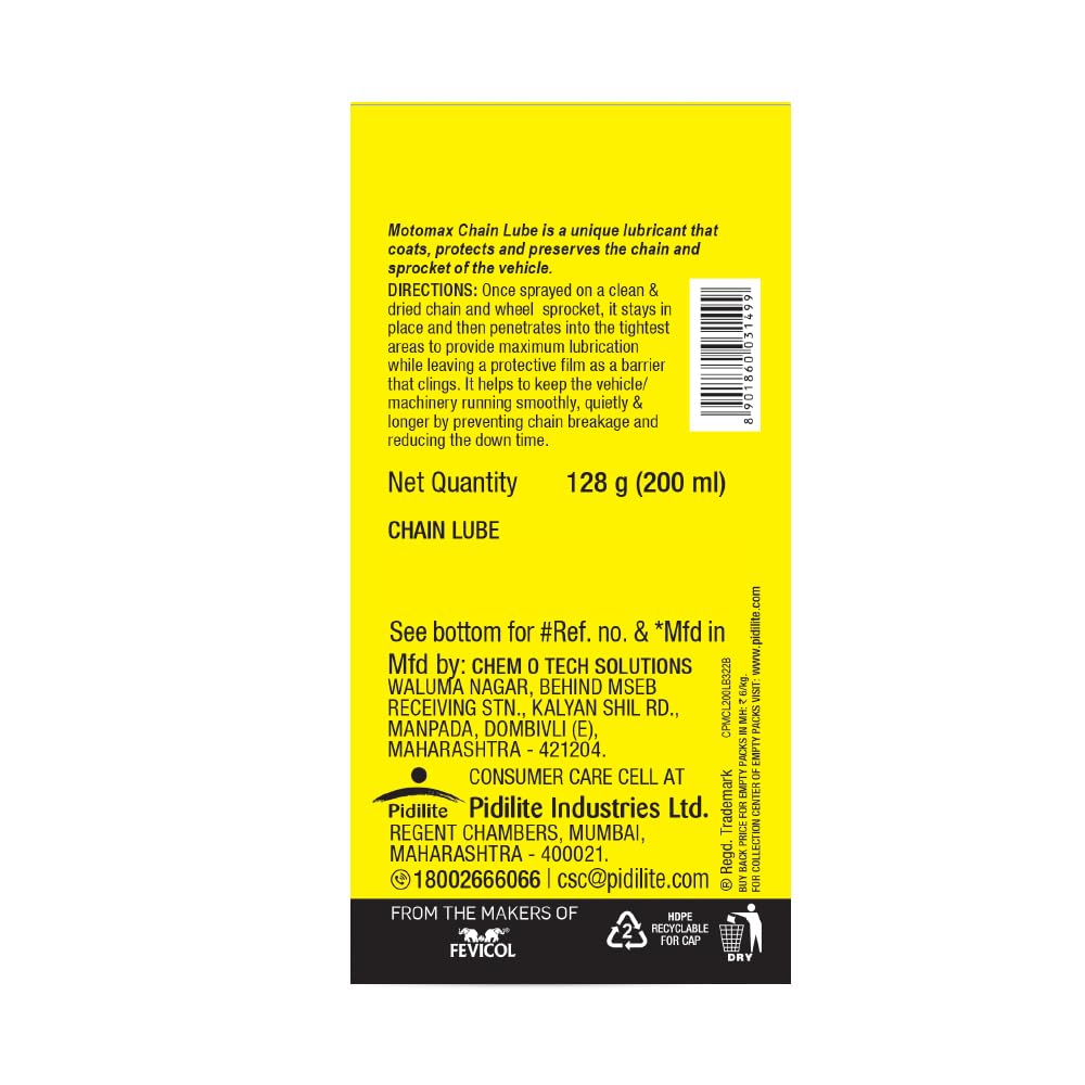 Motomax Chain Lube Aerosol Spray 200 ml