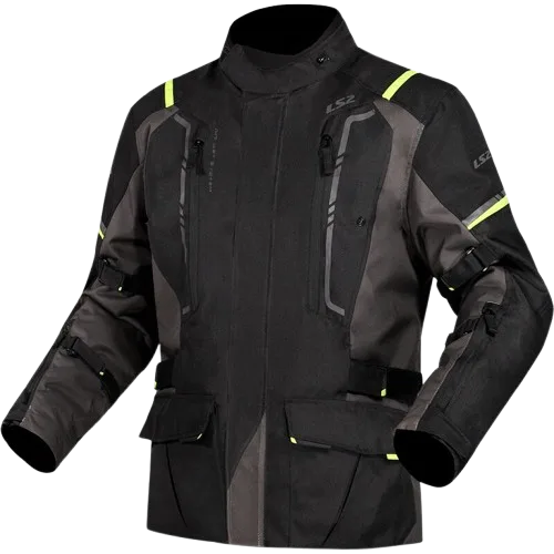 LS2 NARVIK RIDING BLACK GREY YELLOW JACKET