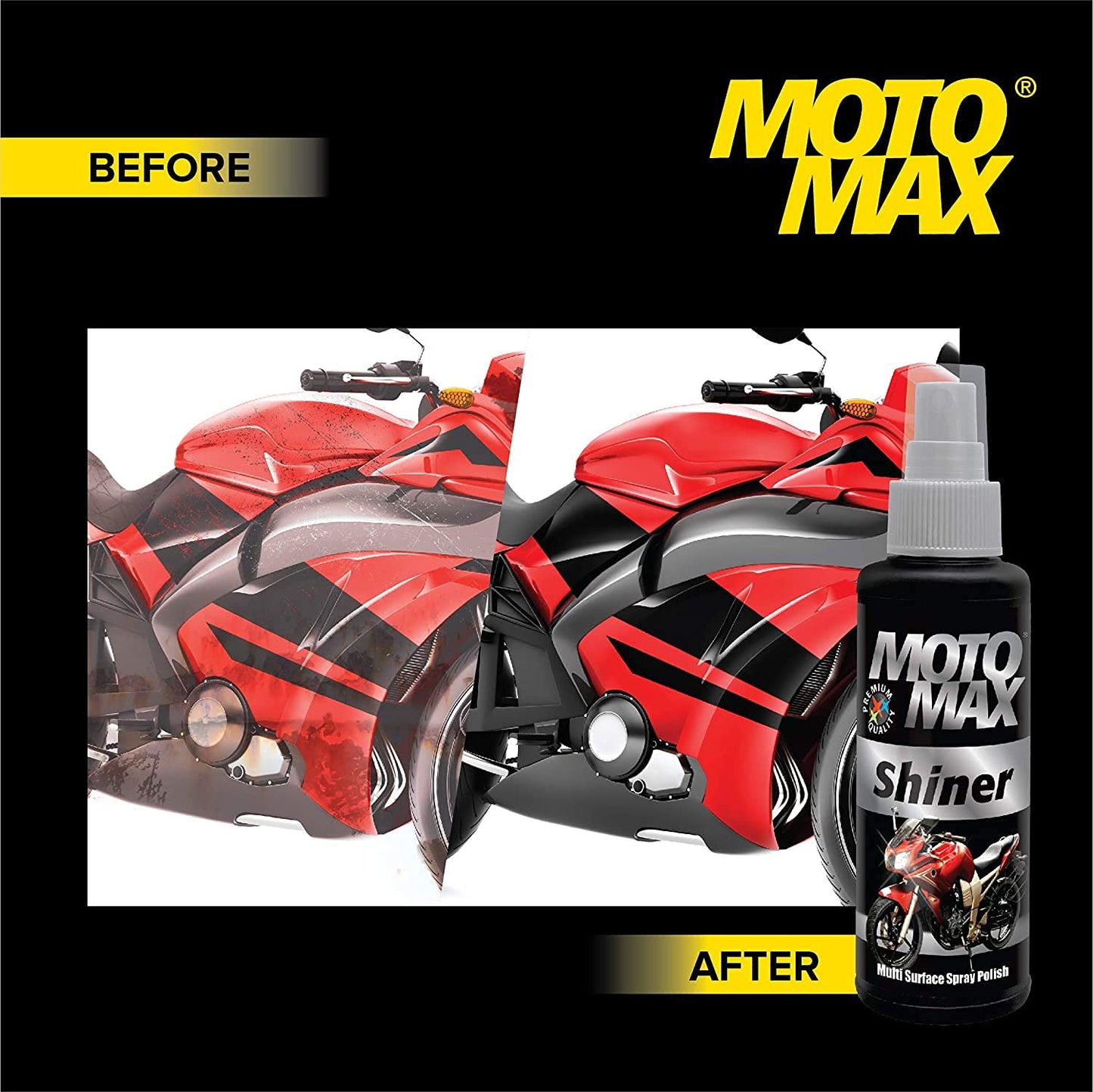 Pidilite Motomax Shiner Multi surface Spray Polish 100 ml