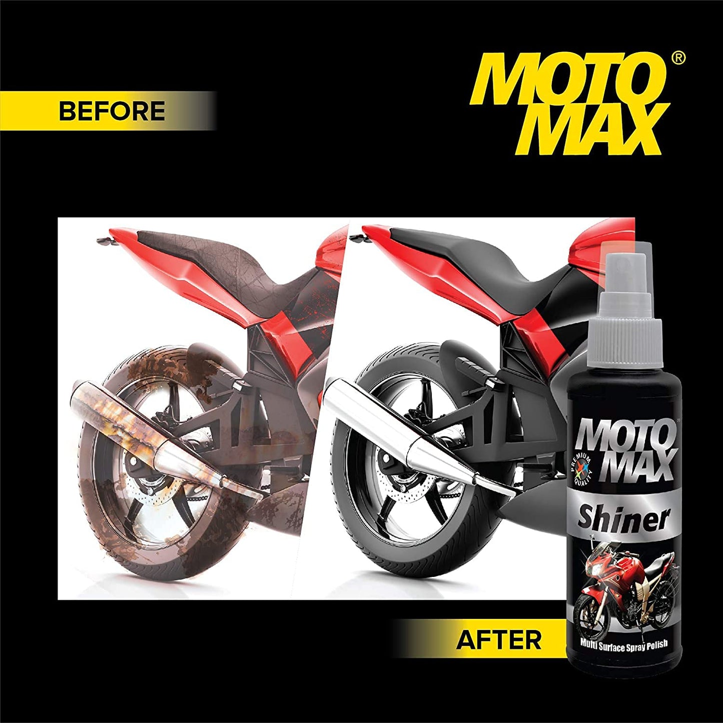 Pidilite Motomax Shiner Multi surface Spray Polish 100 ml