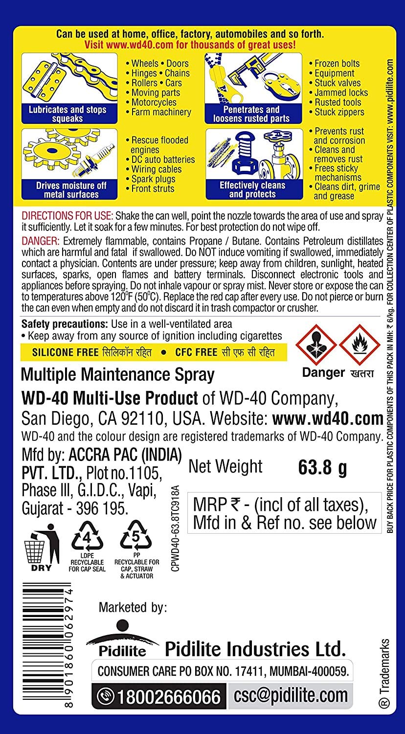 WD-40 Rust Remover Multipurpose Spray – 63.8gm