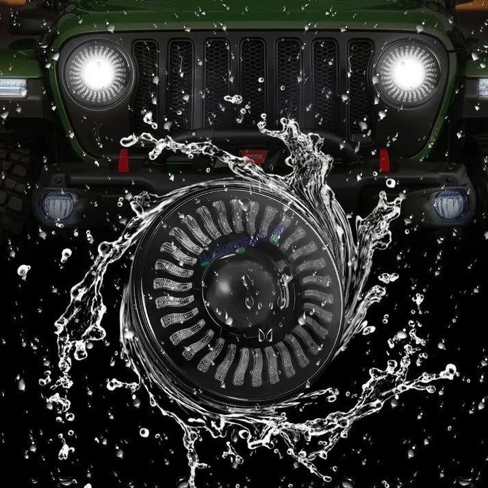 HJG 7 Inch White LED Headlight Chakra