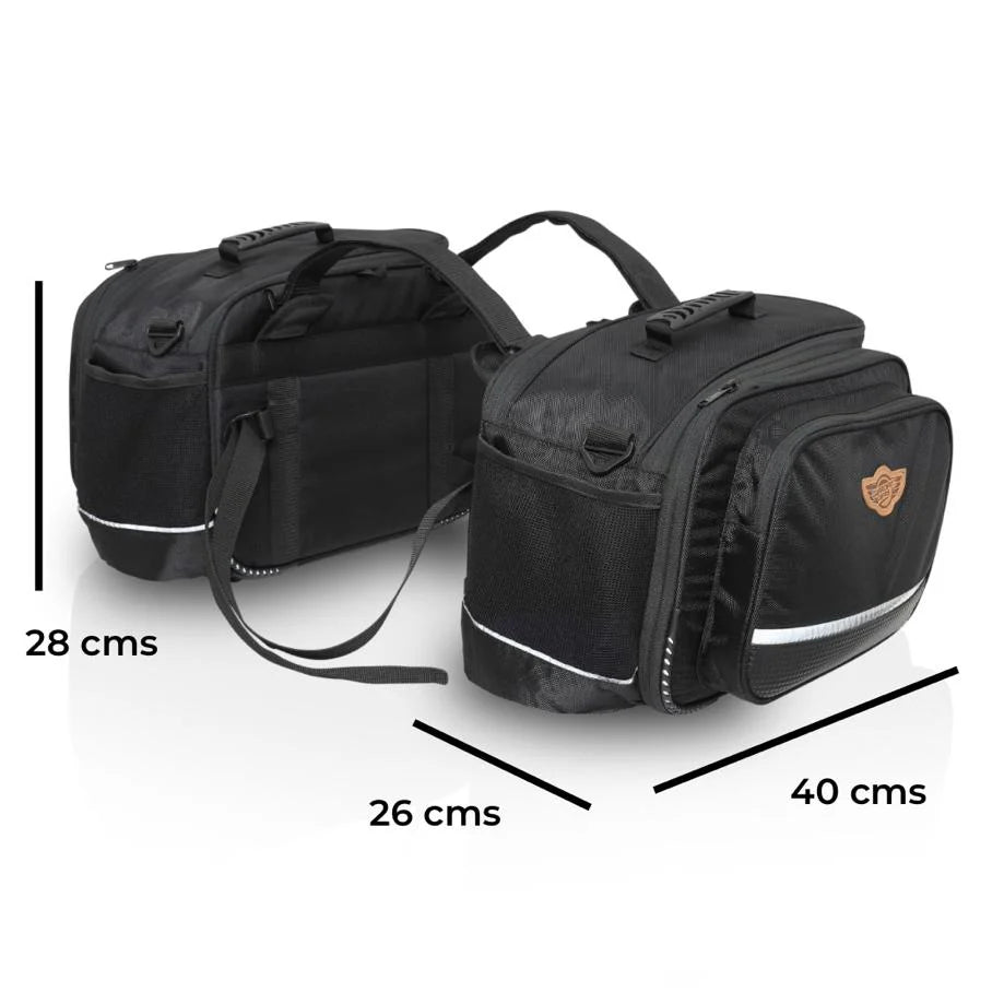 Stallion Saddlebag 50Ltrs expandable up to 65Ltrs with Rain Cover and Drybags