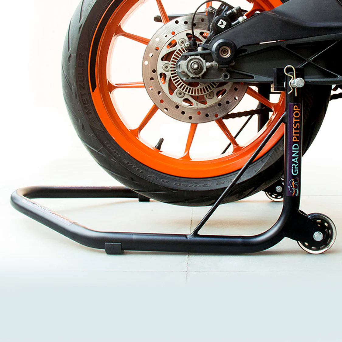 Non-Dismantable Universal Rear Paddock Stand with Skate Wheels