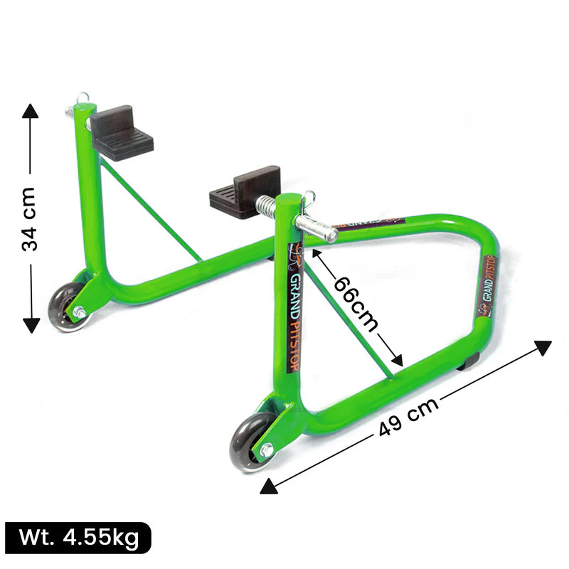 Non-Dismantable Universal Rear Paddock Stand with Skate Wheels