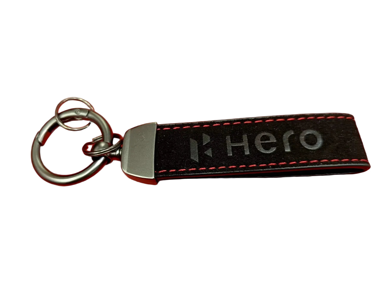 HERO BLACK SUEDE LEATHER KEYCHAIN