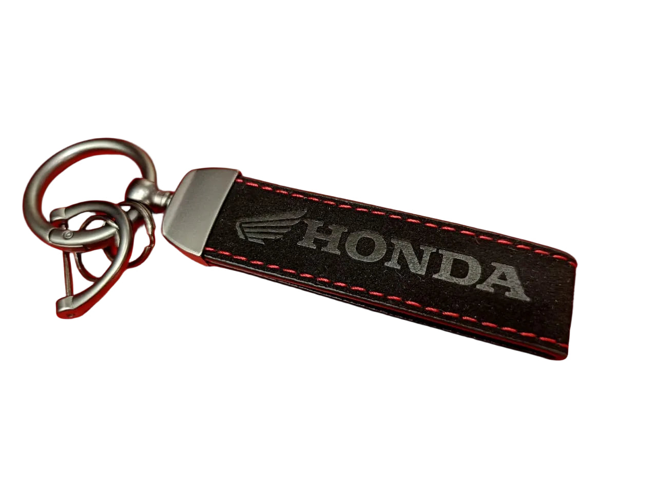 HONDA BLACK SUEDE LEATHER KEYCHAIN
