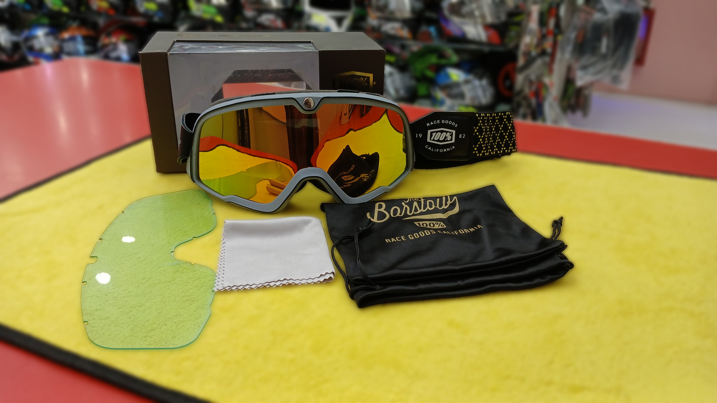 100% BARSTOW GOGGLE - GREY - YELLOW MIRROR LENS
