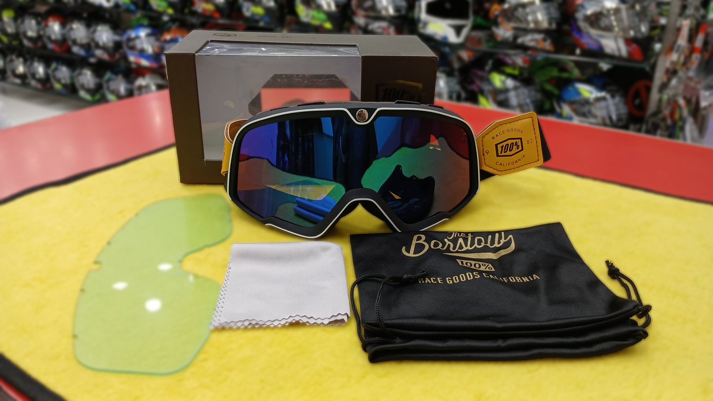 100% BARSTOW GOGGLE - BLACK - BLUE MIRROR LENS