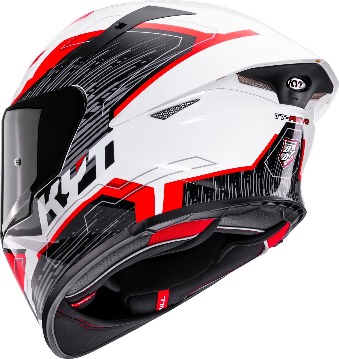 KYT TT REVO SPEEDING WHITE RED