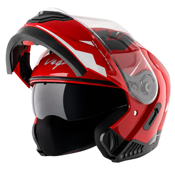 Vega Boolean Shadow Flip up Helmet with spoiler