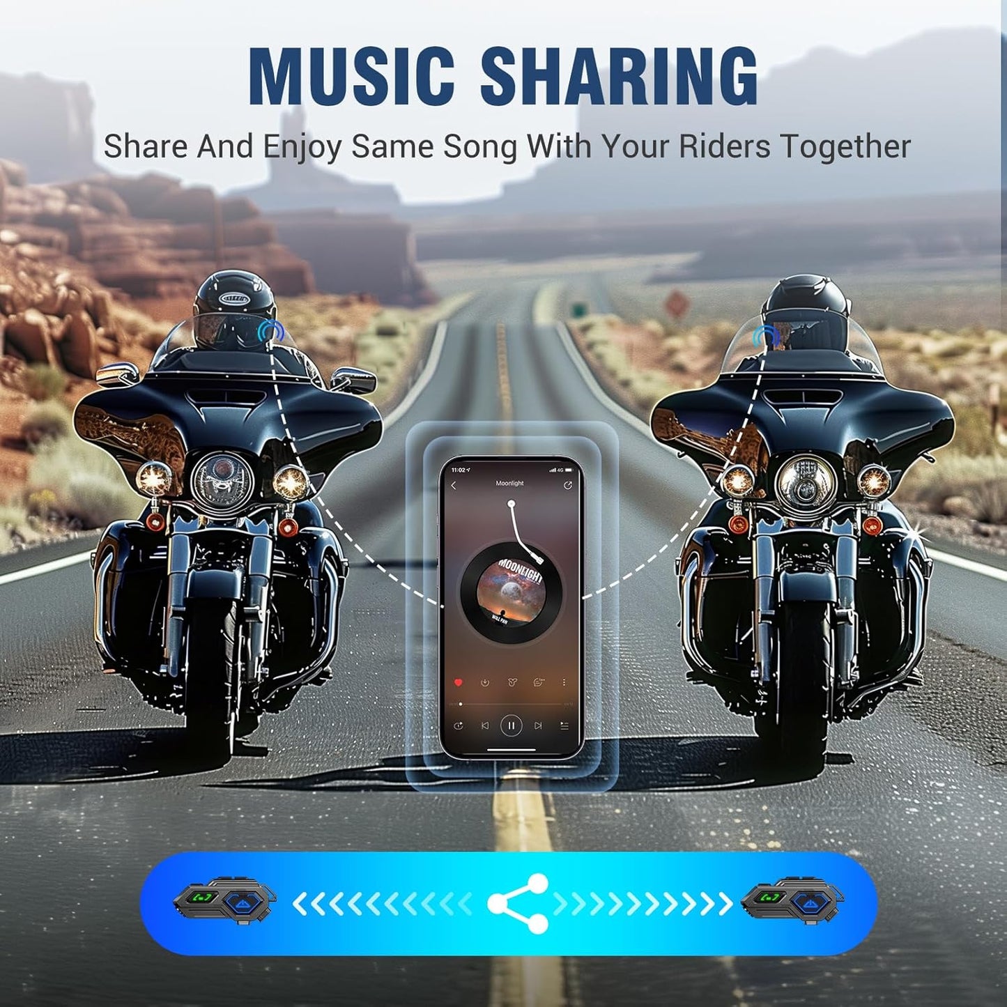 EDYELL C8 Pro Motorcycle Bluetooth