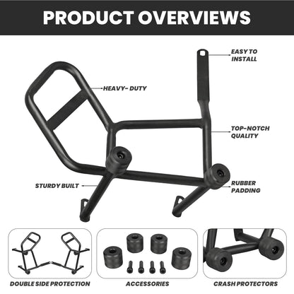 Crash Guard with 4 Slider Black (Hero Xtreme 160R 4V)