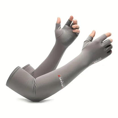 COOLING ICE SILK HALF FINGER HAND SLEEVE