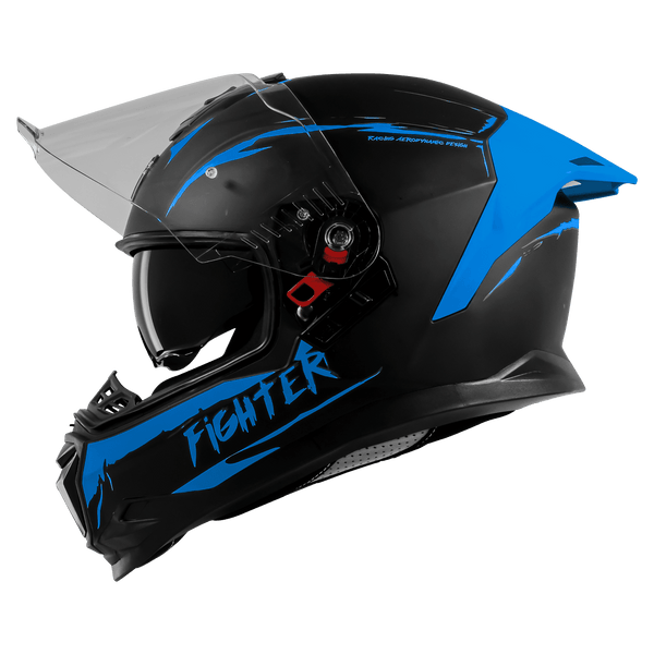 BLACK WITH LIGHT BLUE