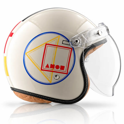 Retro Jet Geometric Open Face Helmet