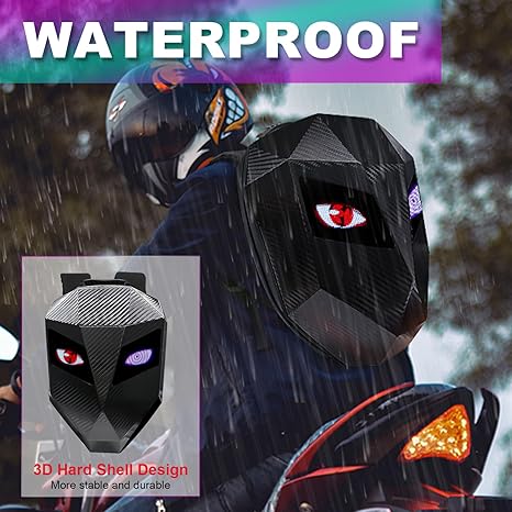 Carbon Fiber Motorcycle LED Knight Backpack
