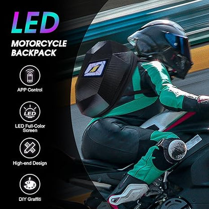 Carbon Fiber Motorcycle LED Knight Backpack