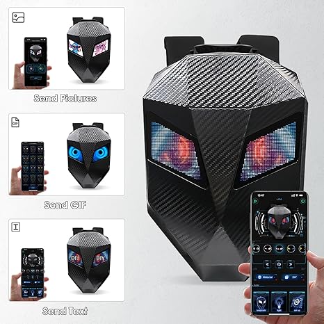 Carbon Fiber Motorcycle LED Knight Backpack