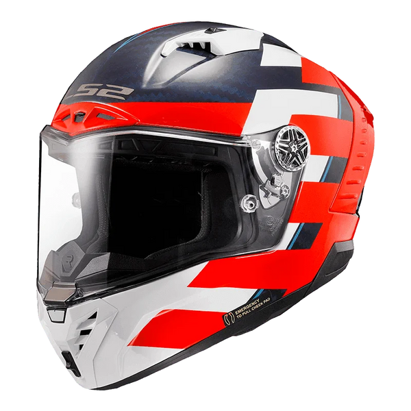 FF805 THUNDER CARBON GP ALLIANCE RED WHITE BLUE HELMET (FIM CERTIFIED)