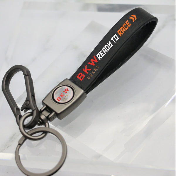 BKW GEARS READY TO RACE LEATHER KEY CHAIN