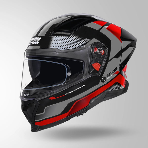 BLACK / GREY & RED
