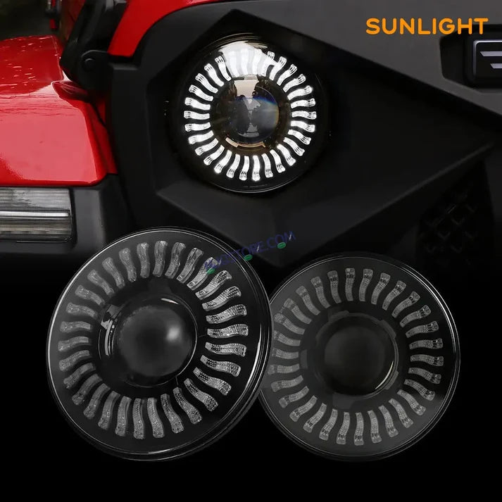 HJG 7 Inch White LED Headlight Chakra