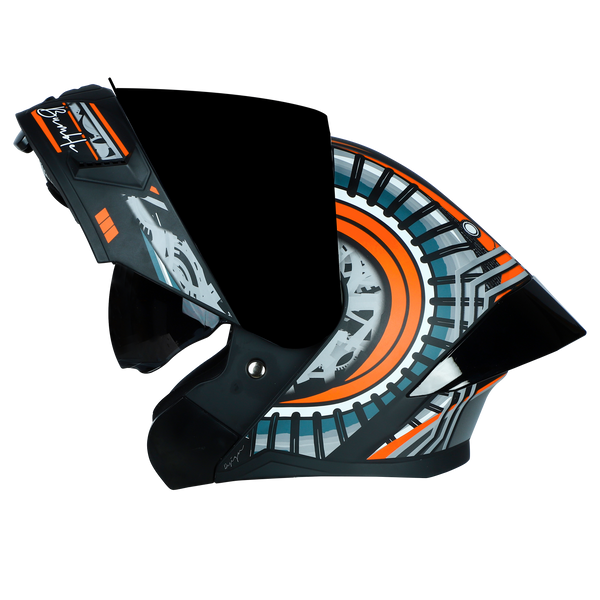 MAT BLACK WITH ORANGE