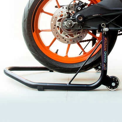 Non-Dismantable Universal Rear Paddock Stand with Skate Wheels