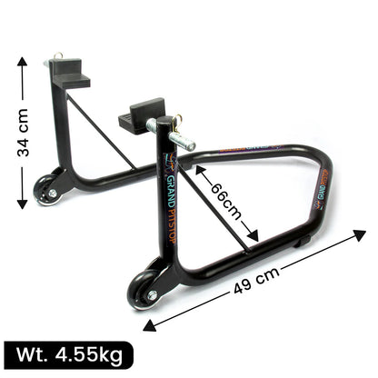 Non-Dismantable Universal Rear Paddock Stand with Skate Wheels