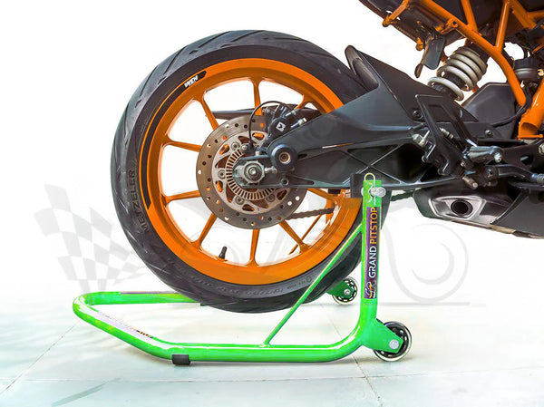Non-Dismantable Universal Rear Paddock Stand with Skate Wheels