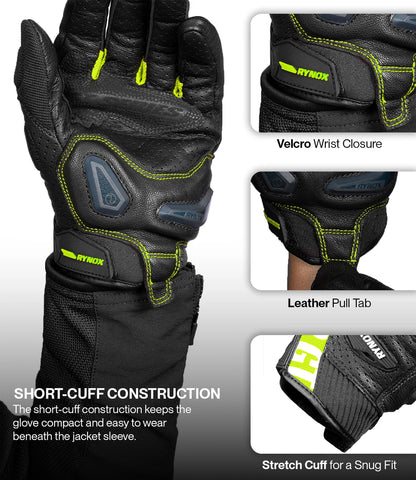 RYNOX AIR GT 2 GLOVES - Black Hi-Viz Green