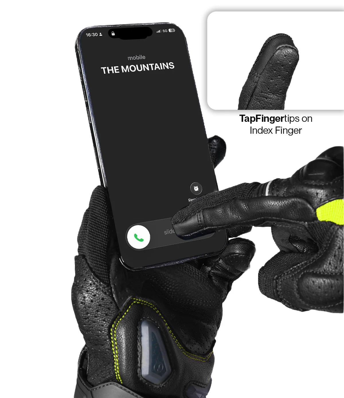RYNOX AIR GT 2 GLOVES - Black Hi-Viz Green