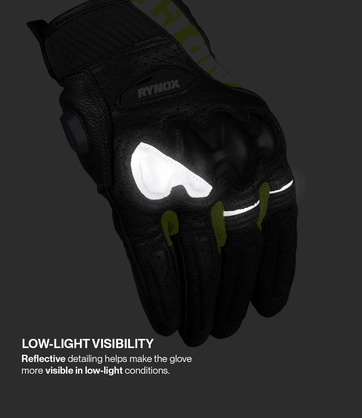 RYNOX AIR GT 2 GLOVES - Black Hi-Viz Green