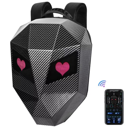 Carbon Fiber Motorcycle LED Knight Backpack