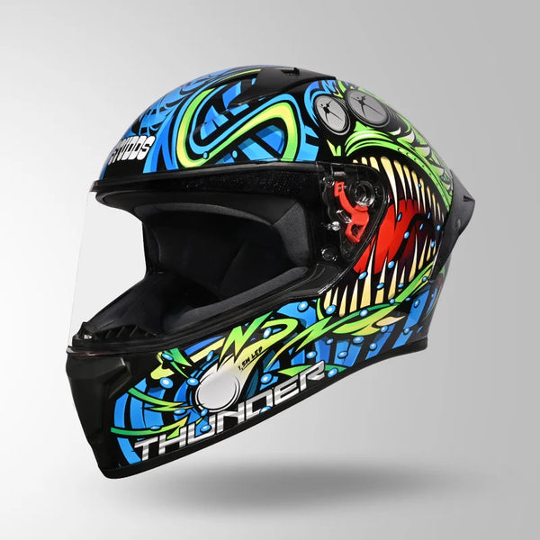 BLACK/BLUE & GREEN WITH SPOILER