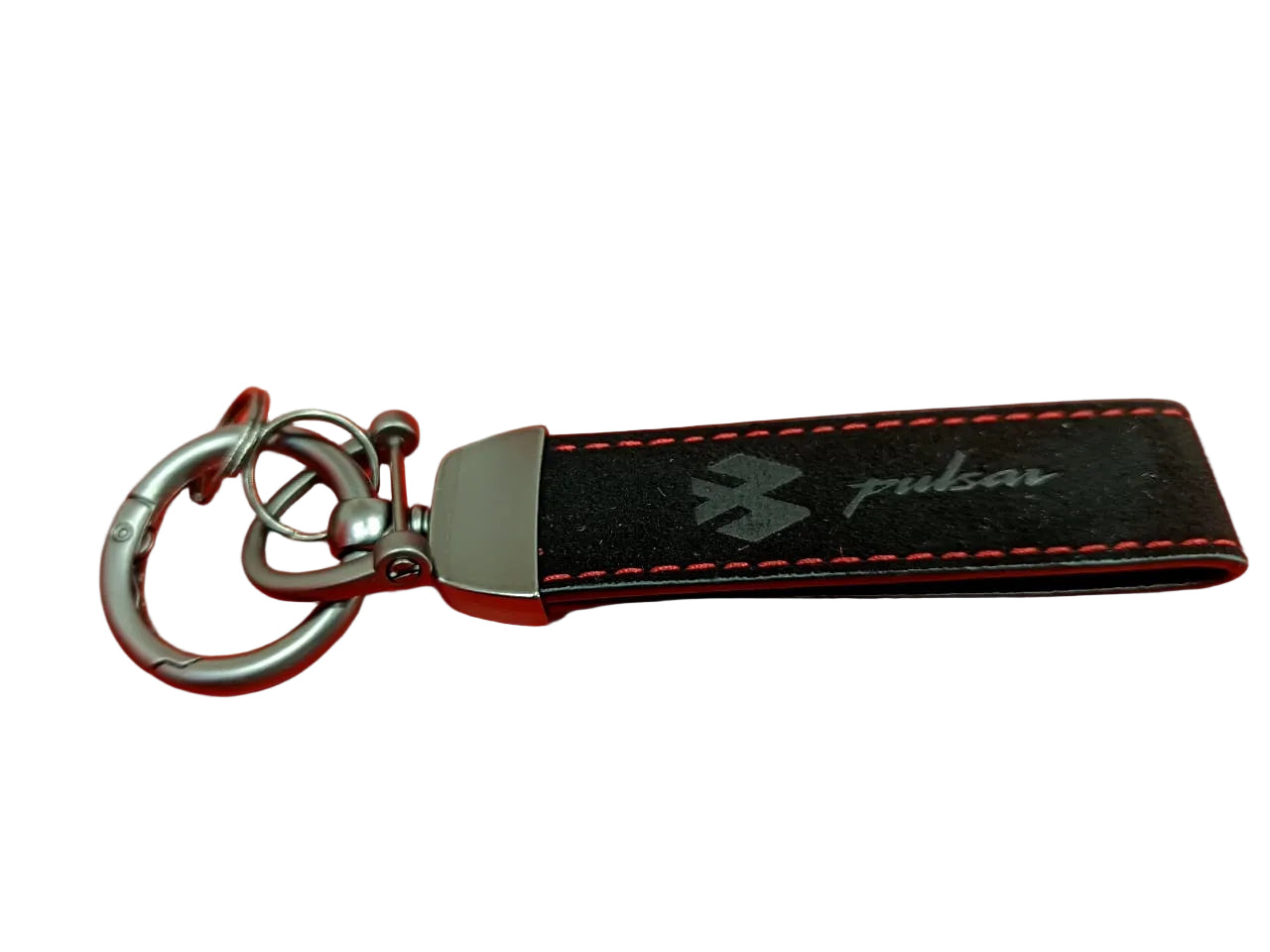 PULSAR BLACK SUEDE LEATHER KEYCHAIN