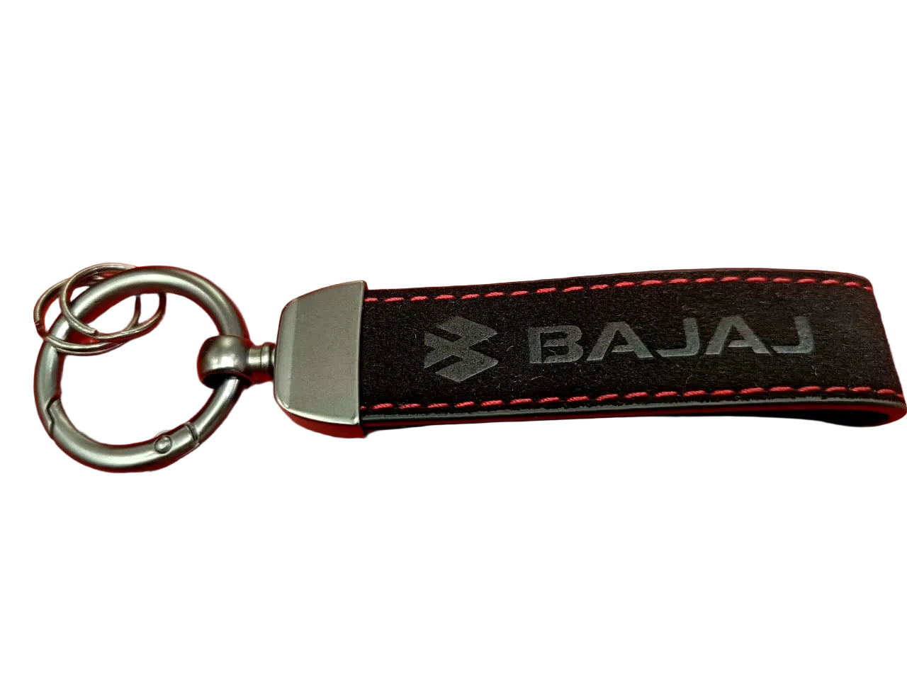 BAJAJ BLACK SUEDE LEATHER KEYCHAIN