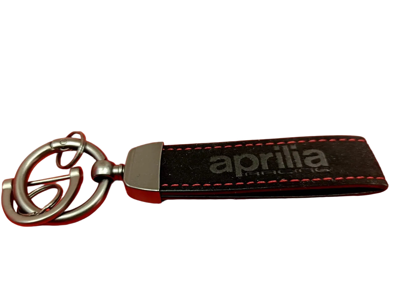 APRILIA RACING BLACK SUEDE LEATHER KEYCHAIN
