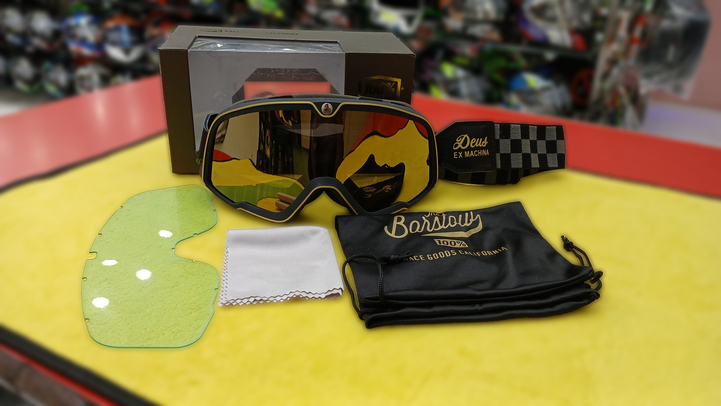 100% BARSTOW GOGGLE - BLACK - YELLOW MIRROR LENS