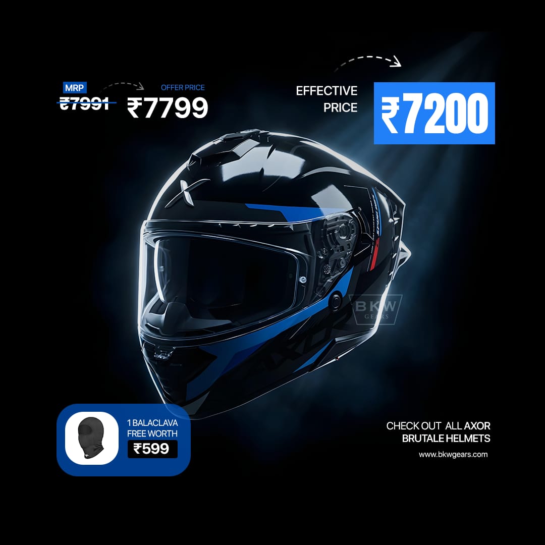 Brutale Kryptic Dual Spoiler Helmet+ Complimentary Balaclava worth 599