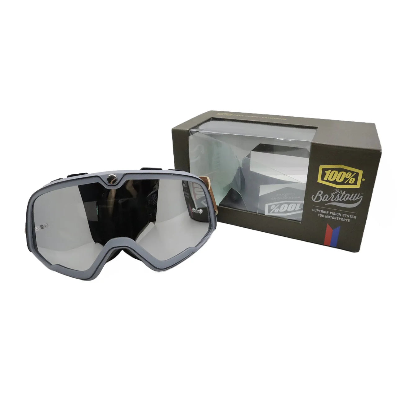 100% BARSTOW GOGGLE - GREY - CLEAR MIRROR LENS